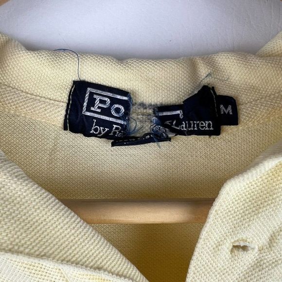 Ralph Lauren Polo Shirt Mens Medium Yellow Short Sleeve Preppy Casual - Picture 4 of 8